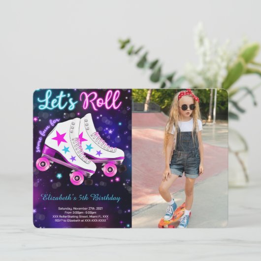 Schaatsfoto uitnodiging (Staand voorkant)