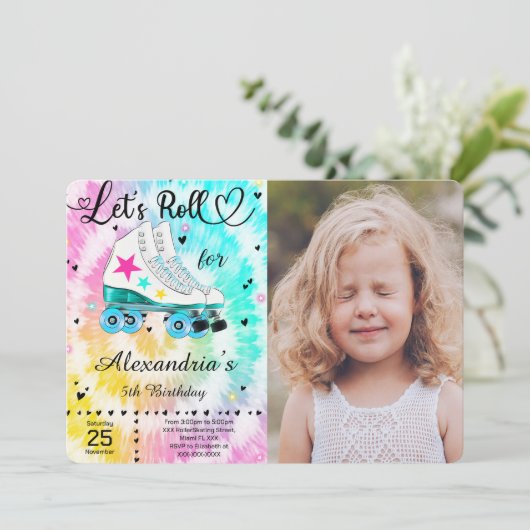 Schaatsfoto uitnodiging (Staand voorkant)