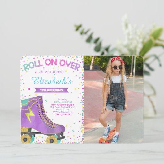 Schaatsfoto uitnodiging  (Staand voorkant)