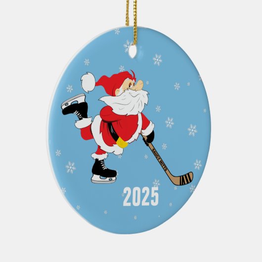 Schaatshockey Kerstmis Jaar Keramisch Ornament (Rechts)