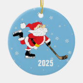 Schaatshockey Kerstmis Jaar Keramisch Ornament (Voorkant)