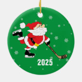 Schaatshockey Kerstmis Jaar Keramisch Ornament (Achterkant)