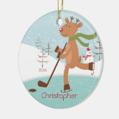 Schaatshockey rendier gedateerd kerst ornament (Links)