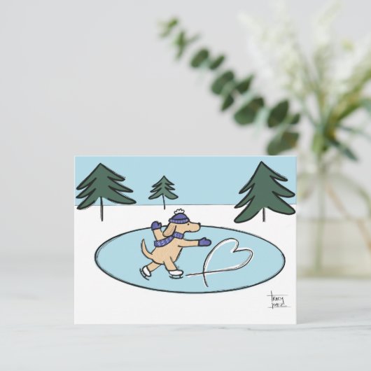 Schaatshond briefkaart (Staand voorkant)