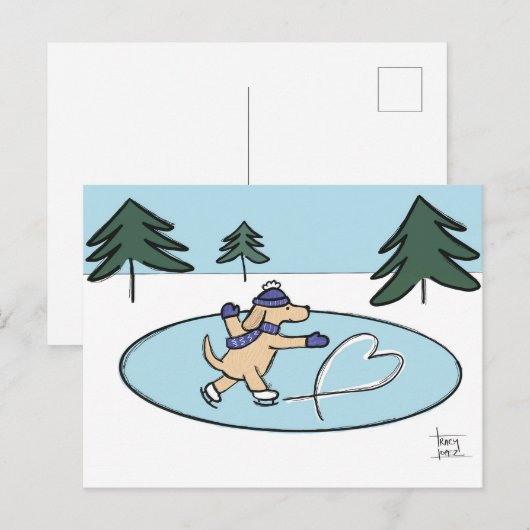 Schaatshond briefkaart (Voorkant / Achterkant)