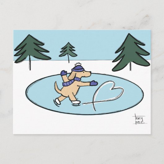 Schaatshond briefkaart (Voorkant)