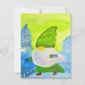 schaatskabouter feestdagenkaart (Voorkant)