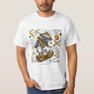 Schaatskoning Pug T-shirt