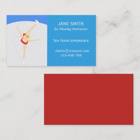 Schaatsleraar freelance instructeur visitekaartje (Voorkant / Achterkant)