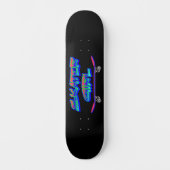 Schaatsmeisje Blauw Roze Graffiti Glow Skateboard  (Voorkant)