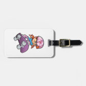 Schaatsmeisje Fun Roze Helm Skateboard Bagagelabel (Voorkant horizontaal)