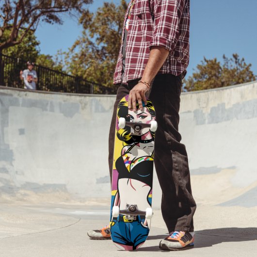 Schaatsmeisje Pop Grafisch Persoonlijk Skateboard (Buiten 2)