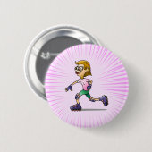 Schaatsmeisje Ronde Button 5,7 Cm (Voorkant /achterkant)
