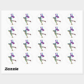 Schaatsmeisje Ronde Sticker (Vel)