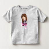Schaatsmeisje, Schattig Meisje, Bruin Haar, Sjaal Kinder Shirts (Voorkant)