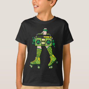 Schaatsmeisje St Patricks Day Roller Schaats Shamr T-shirt