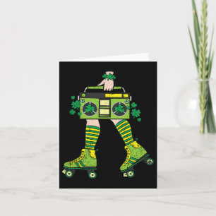 Schaatsmeisje St. Patrick's Day Roller Skate Shamr Kaart