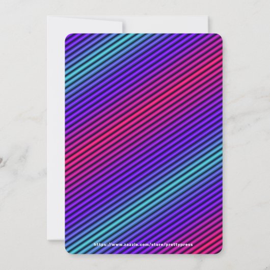 Schaatsmeisjes Regenboog Neon Verjaardagsfeestje  Kaart (Achterkant)