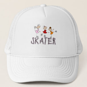 Schaatsmeisjes Stick Figures Hoed Trucker Pet