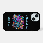 Schaatsmoeder & zoon | Glanzende stevige iPhone-ho iPhone 15 Case (Achterkant horizontaal)