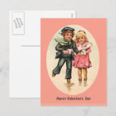  schaatspaar - Valentijnsdag Feestdagenkaart (Voorkant / Achterkant)