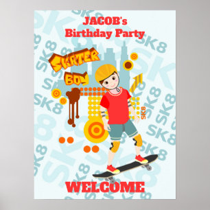 Schaatspark Pret Jongens Verjaardagsfeestje Poster