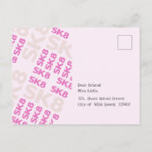 Schaatspark Pret Meisje Verjaardagsfeestje Uitnodiging Briefkaart (Achterkant)