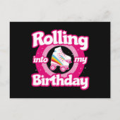 Schaatspartij - Roller Rink Roller Skate Verjaarda Briefkaart (Voorkant)