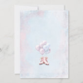 Schaatspartij Roze Blauw Winter Meisje Verjaardag  Kaart (Achterkant)