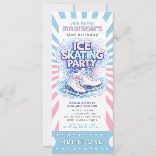 Schaatspartij Toegangsticket één persoon Kaart (Voorkant)