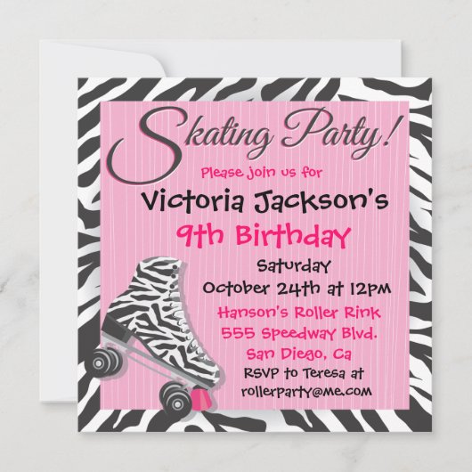 Schaatspartij uitnodigingen (Voorkant)