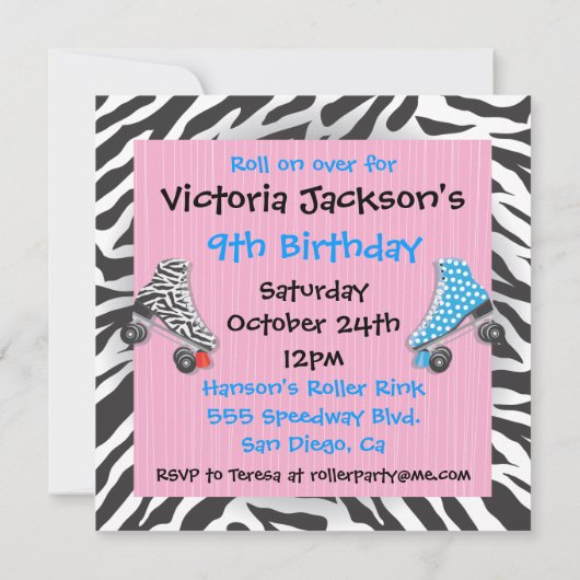 Schaatspartij Uitnodigingen (Achterkant)