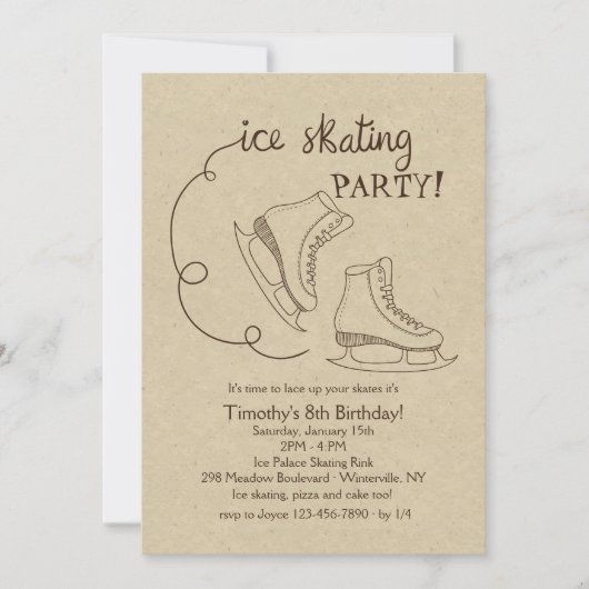 Schaatsparty Kaart (Voorkant)