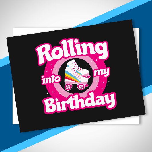 Schaatsparty - Rollerbaan Roller Skate Verjaardag Briefkaart