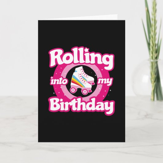 Schaatsparty - Rollerbaan Roller Skate Verjaardag Kaart (Voorkant)