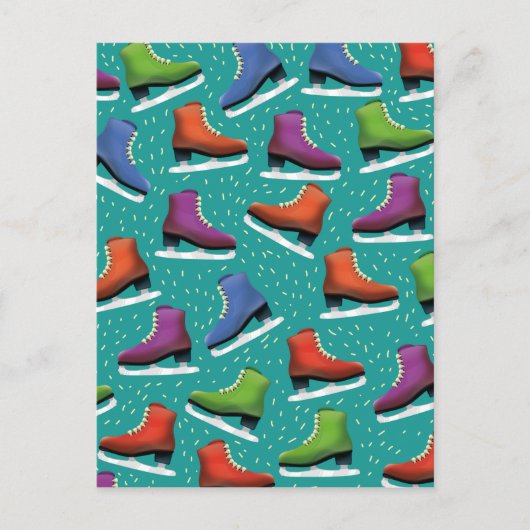 Schaatspatroon Briefkaart (Voorkant)