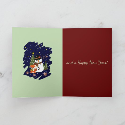 Schaatspinguïn met aangepaste kersttekst feestdagen kaart (Binnen)