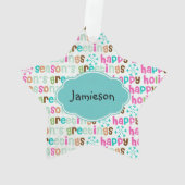 Schaatspinguïns Custom Vakantie Acryl Ornament (achterkant)