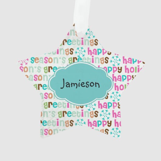 Schaatspinguïns Custom Vakantie Acryl Ornament (achterkant)