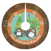 Schaatspinguïns en kerstbomen boomrok 3 kerstboom rok (Voorkant)