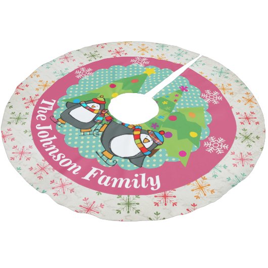 Schaatspinguïns en kerstbomen boomrok kerstboom rok (Gekanteld)