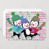 Schaatspinguïns Kerstvakantie Feestdagenkaart (Voorkant / Achterkant)