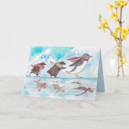 Schaatspinguïns vakantie Kaart