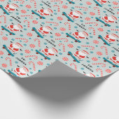 Schaatsplank kerstcadeau inpakpapier (Hoek)