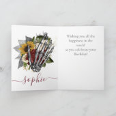 Schaatsplank Rode Schedel Verjaardagskaart kleind Kaart (Binnen)