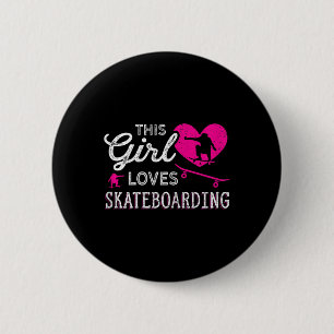 Schaatsplank Schaatsster Meisje Vintage - Vrouw di Ronde Button 5,7 Cm