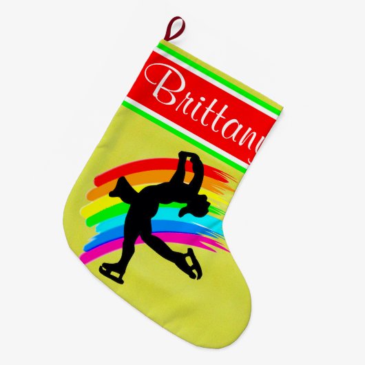 SCHAATSPRINSES GEPERSONALISEERDE KERSTKOUS GROTE KERSTSOK (Voorkant (Hangend))