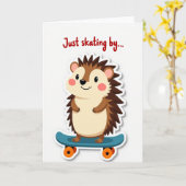 Schaatsschepsel Verjaardagskaart Kaart (Gele Bloem)