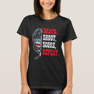 Schaatsschoen voor ijshockey Score Herhaal Speler T-shirt
