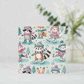 Schaatsseizoen Kerst Wenskaart Kaart (Staand voorkant)